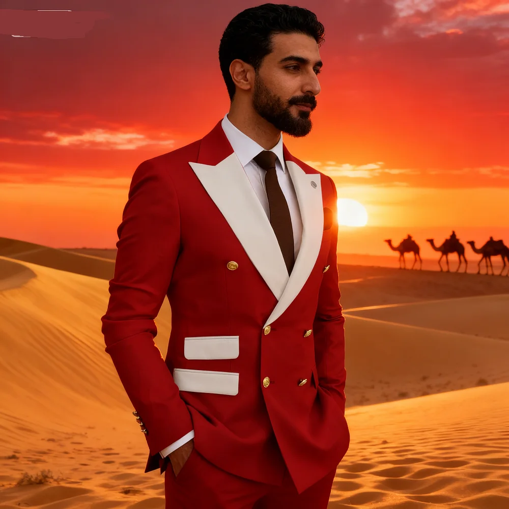 

Мужской однотонный приталенный свадебный смокинг из двух предметов, деловой костюм для курения для выпускного вечера, лучшая мужская одежда для жениха