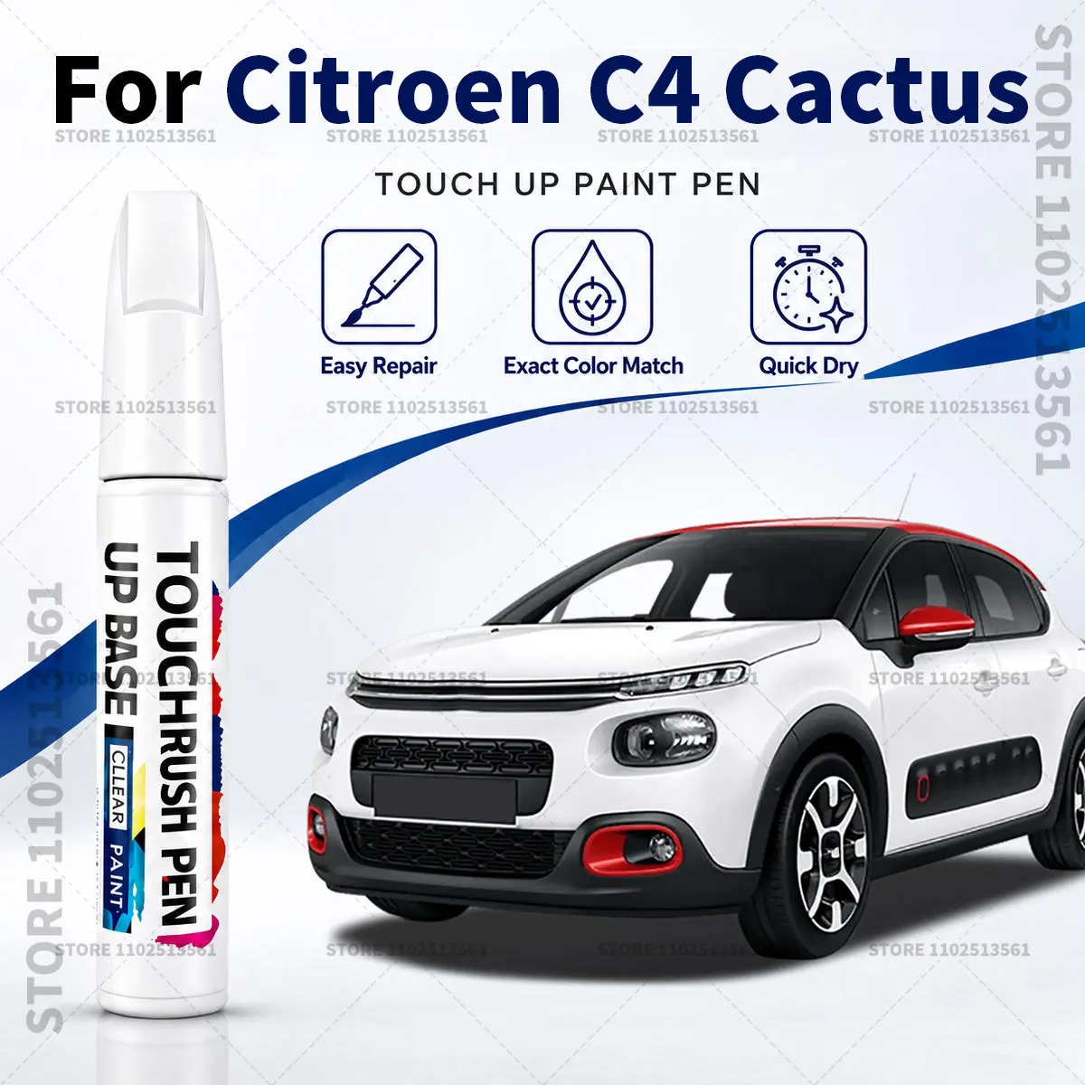 Für Citroen C4 Cactus Autolack-Reparaturstift Kratzer-Reparatur-Entferner Autokarosserie-Reparaturmarker Wasserdichtes Autolack-Reparaturwerkzeug