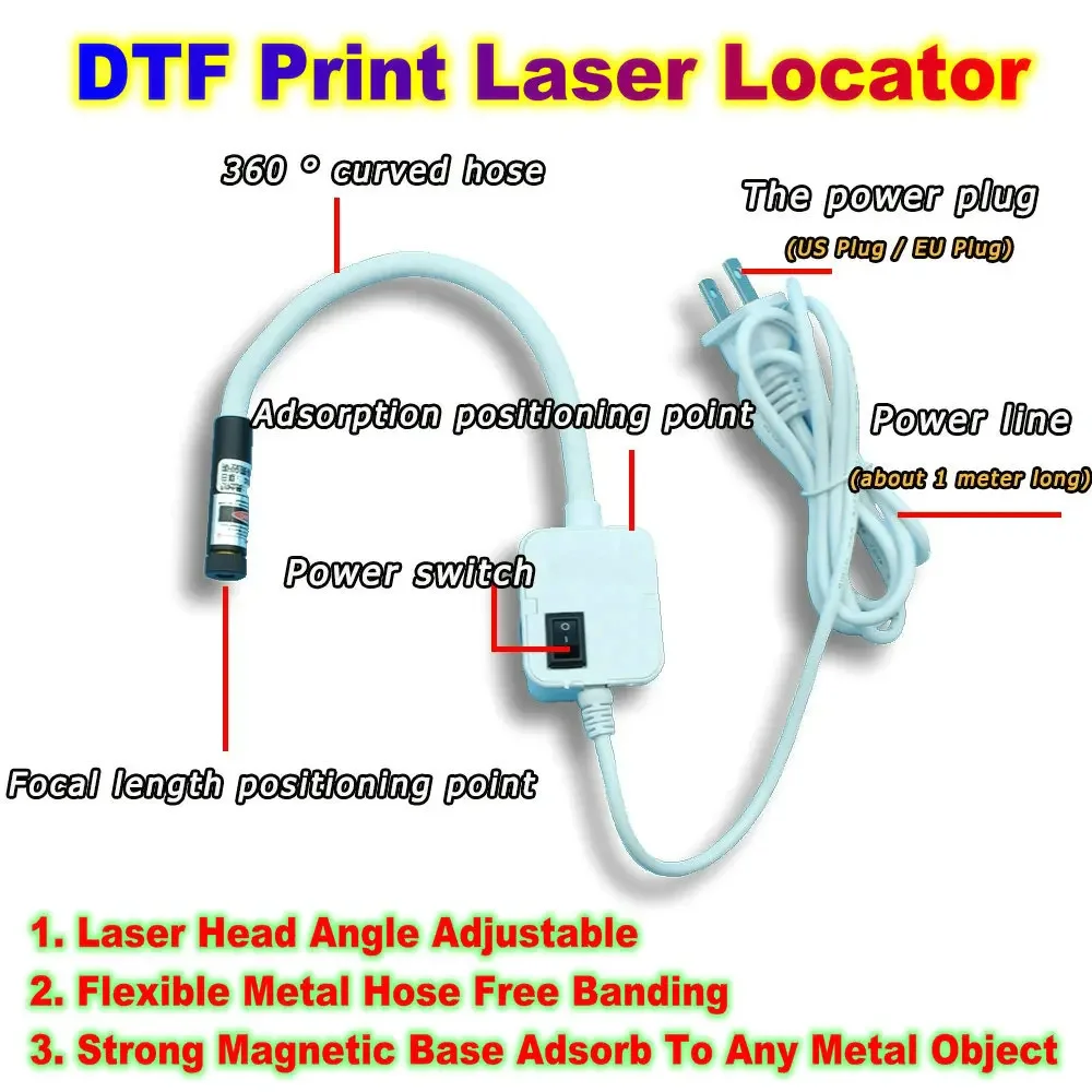 DTF Positioner Locator Laser Kit Heat Press Infrared Ray Positioner Sublimation Printing Positioning Device Direct To Film Tool