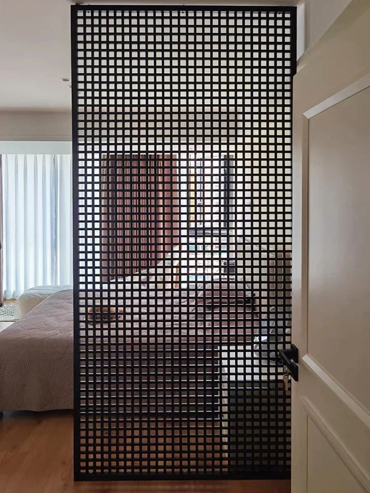 Customized stainless steel screen lattice customized guest dining room light and luxurious metal partition modern simple