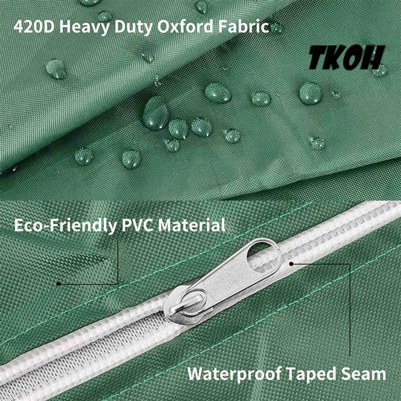 

TKOH-2X 1000L Waterproof Dustproof Tank Cover Rainwater Tank Oxford Cloth UV Protection Cover Garden Water Tank Cover Green