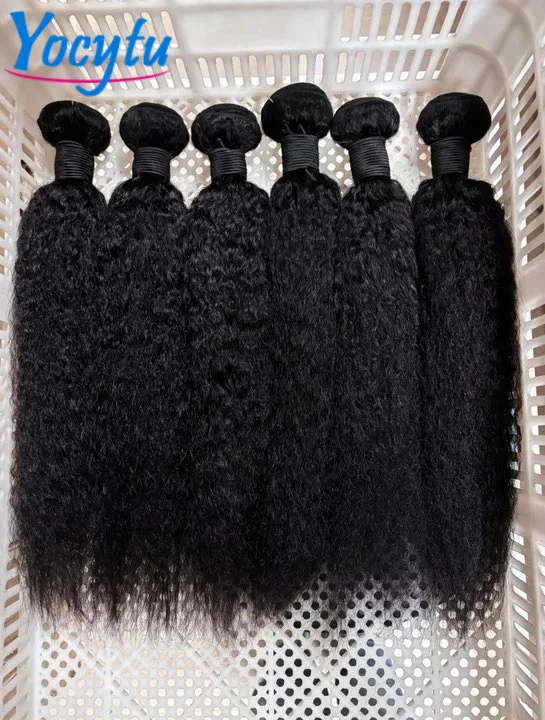 12A Top Qualität Verworrene Gerade Bundles 24 Zoll Menschliches Haar Bundles 3 Tage Lieferung Yaki Gerade Bundles 100 % Menschliches Haar für Frauen – Detail 2