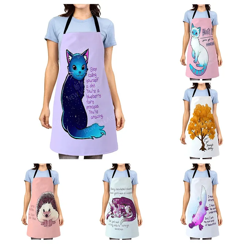 Aesthetic Women kitchen apron kids original Children Waterproof girl  princess waiter work apron oil proof cartoon kawaii cute