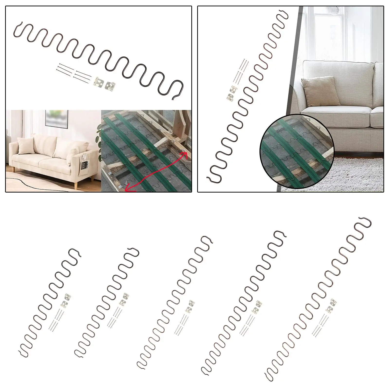 Sofa Chair Spring Kit DIY Supplies Repair Replacement Zig Shape Spring