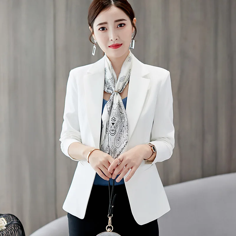 

Korean Women's Fit and Tailored Blazer Jacket for Spring and Autumn Office Lady OL Casual Business Suit for Women Trendy Style