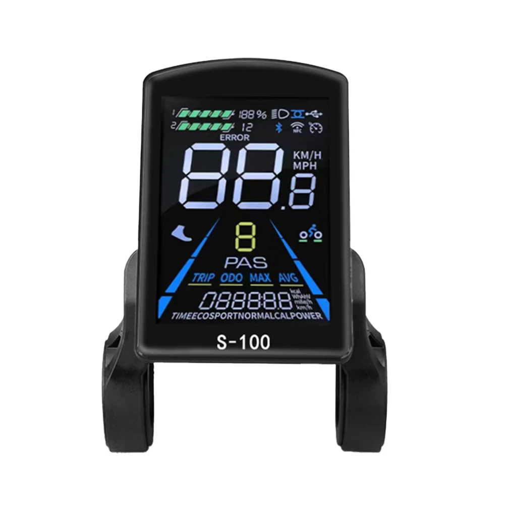 

Electric Bike Performance Monitor Electric Bicycle Ebike LCD Display 5-pin S 2-pin Connector Long 1650mm Cable
