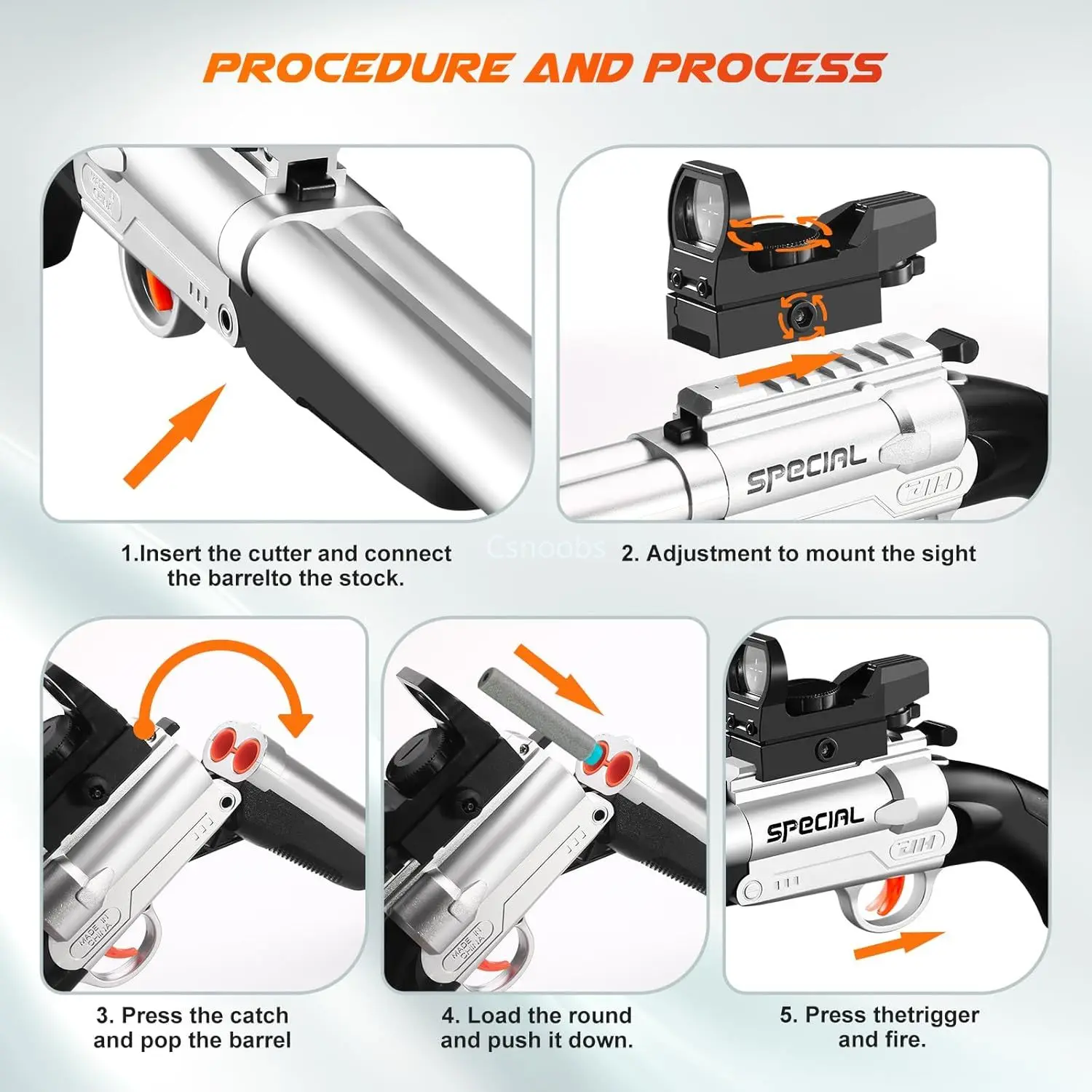 Rifle de doble cañón de 37cm, pistola de juguete larga, lanzador de Airsoft, balas suaves duales, juego de deportes al aire libre, arma de tiro para regalo de niños