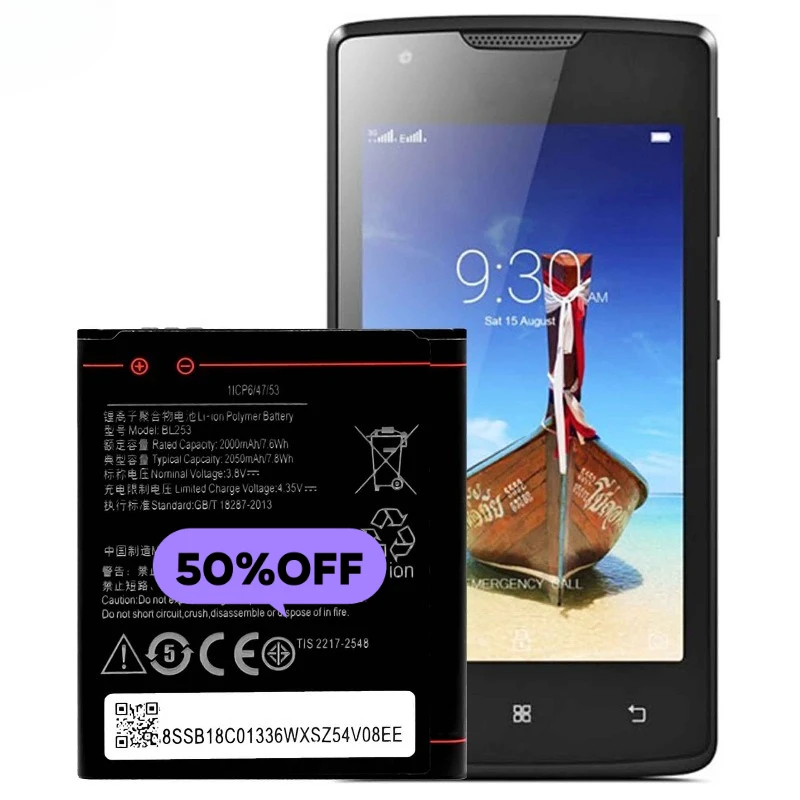 BL253 para Lenovo A1000/A2010/A2010-a Batería para teléfono móvil de alta calidad y alta capacidad reemplazo Grado A con herramientas 4