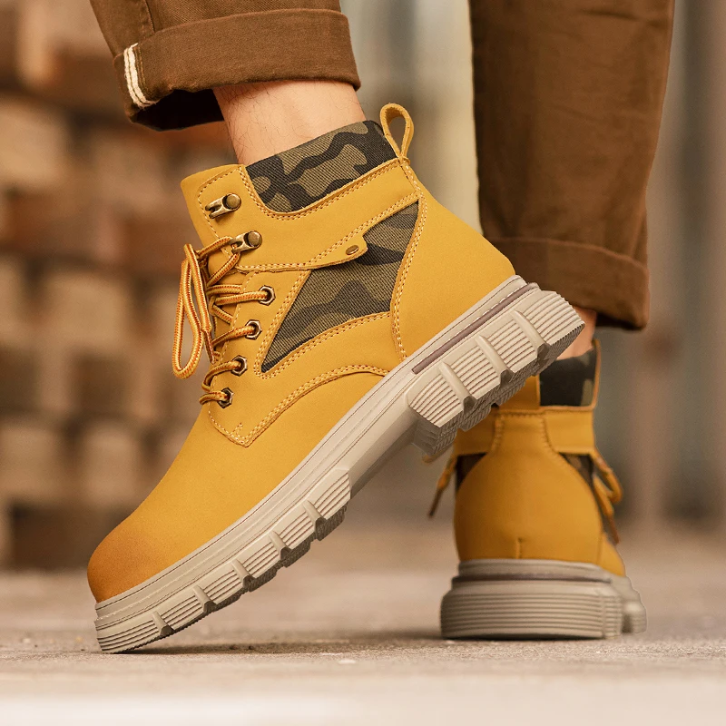 الرجال أحذية عالية أعلى بو بلون سميكة سوليد الدانتيل يصل حذاء من الجلد المألوف الأعمال حذاء رجالي غير رسمي #3