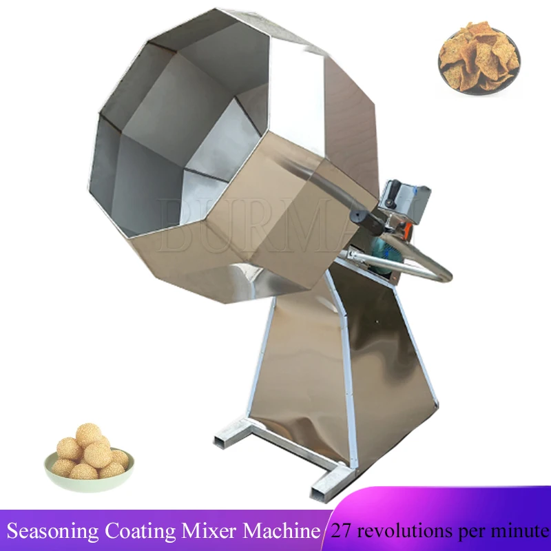 

Drum Mixing Equipment Snack Food Seasoning Coating Flavoring Machine Stainless Steel Octagonal Potato Chips Flavor Mixer