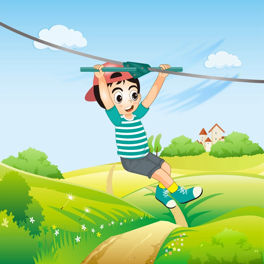 طقم Zipline بطول 30 مترًا للأطفال مع فرامل زنبركية من الفولاذ المقاوم للصدأ وعربة مقعد مع مقبض للفناء الخلفي