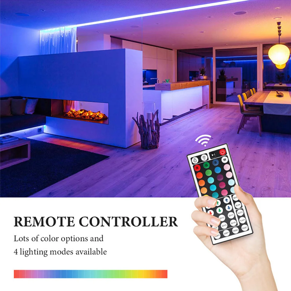 Wiscolor Contrôleur LED RVB, DC 5V LED Strip Light IR Bluetooth Remoter ,44key RF Wireless Remoter Control, For 5050 2835 W2811 W2812 LED Strip