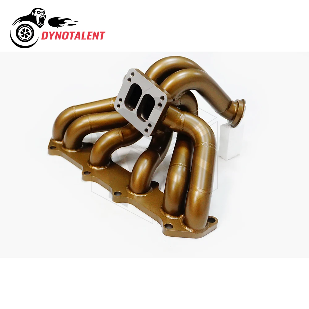 DYN RACING Manifold For ToYo Ta 1JZGTE VVTI 1JZGTE VVTI Ceramic Coating Steam Pipe 3mm Thick SS304 T3/T4 Twin Scroll Manifold