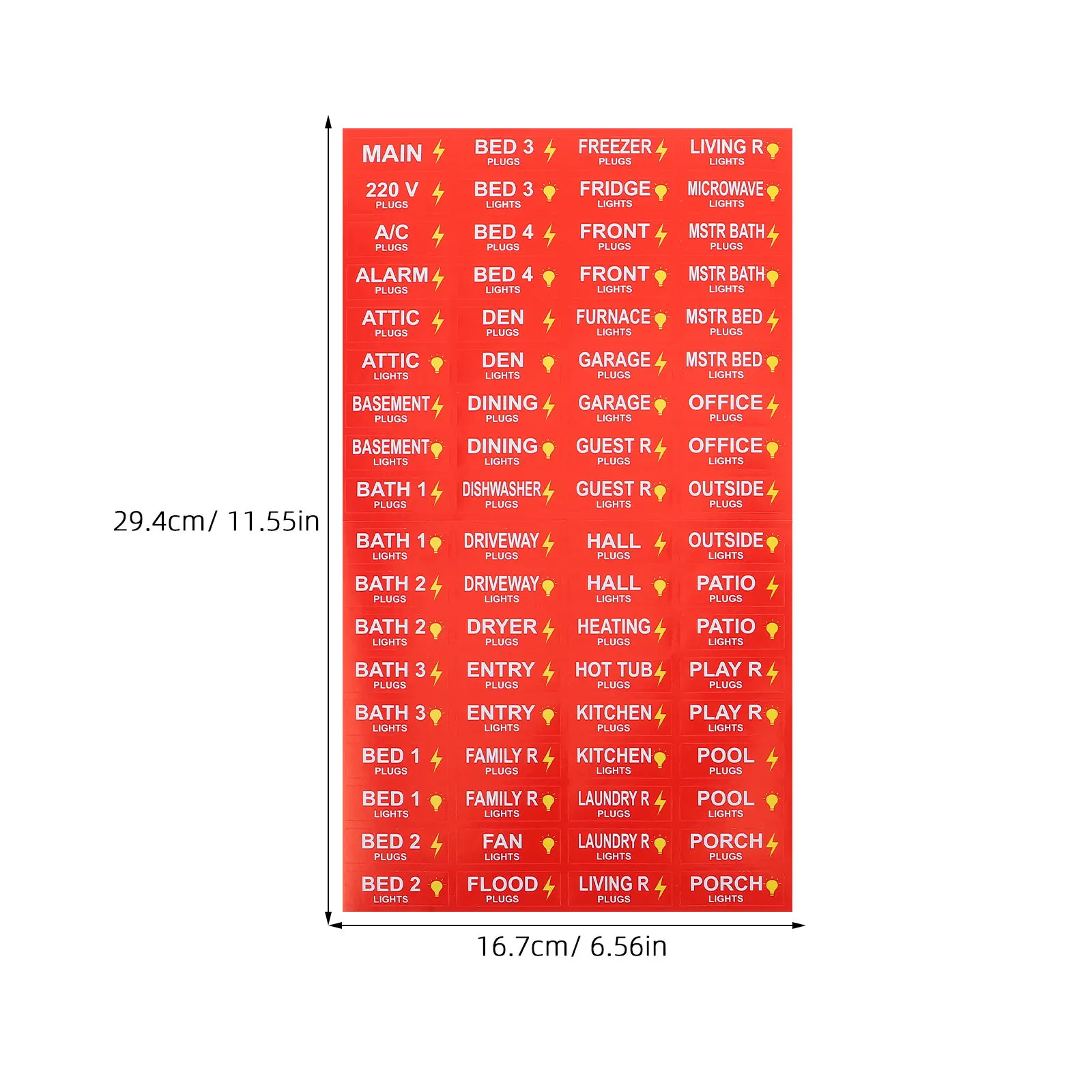 Breaker Box Labels Electrical Panel Markers Waterproof Self-Adhesive Circuit Identification Labels for Load Center Fuse
