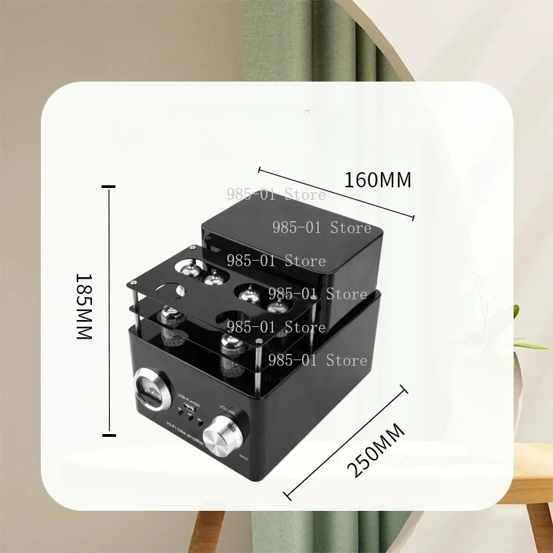 Pure tube amplifier for 6P1 push-pull, rated output power 12W+12W, output impedance 4-8Ω