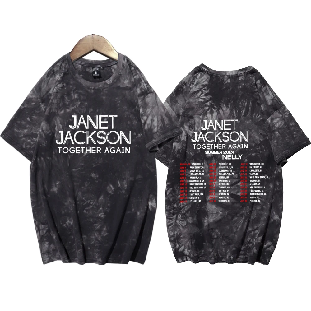 

Janet Jackson Together Again Tour 2024 Tie Dye Shirts Unisex Harajuku Summer Printing Casual Tee Tops Regular Tops Oversize