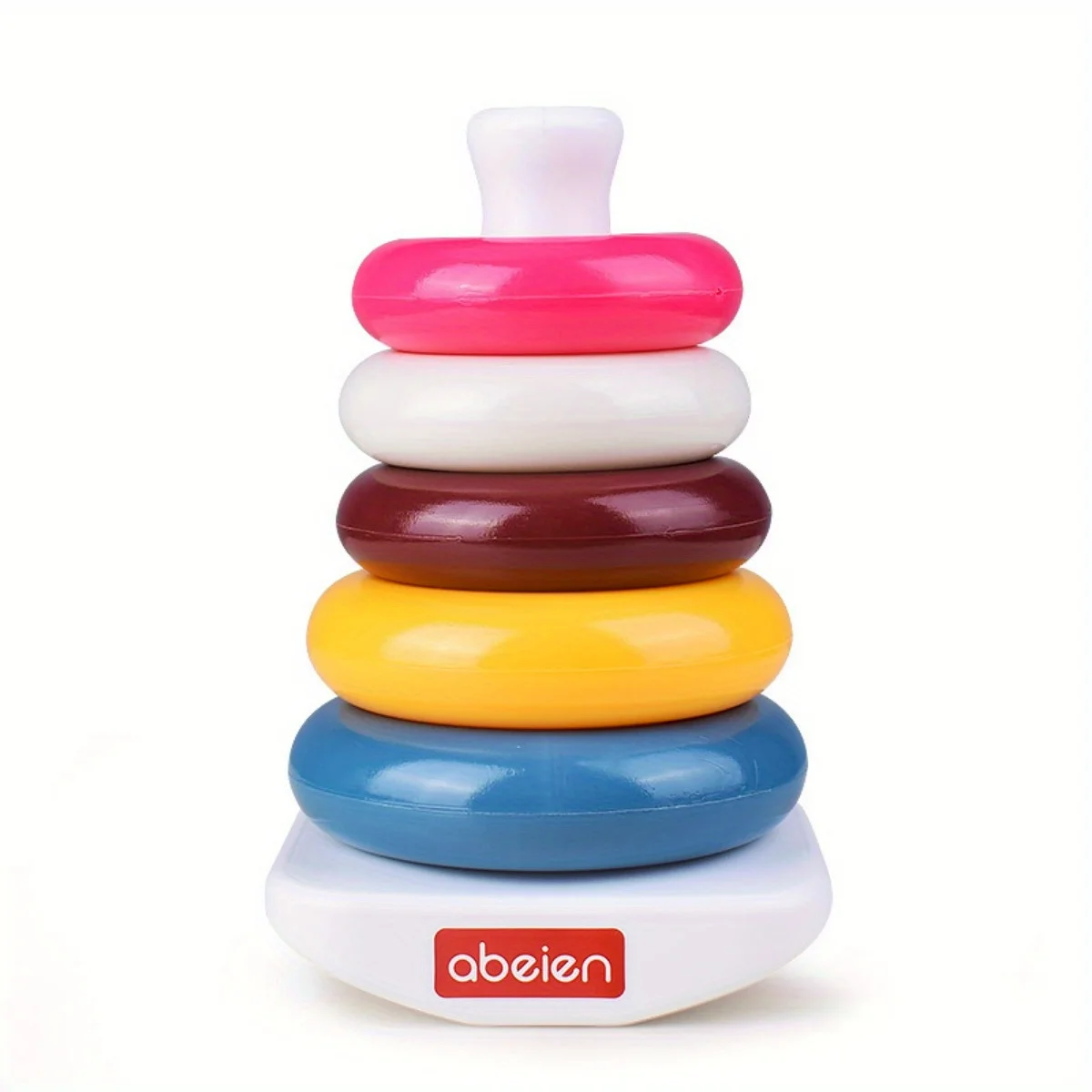 Rainbow circle stacking music infant early childhood education stacking tumbler type layer stacking ring baby educational toy