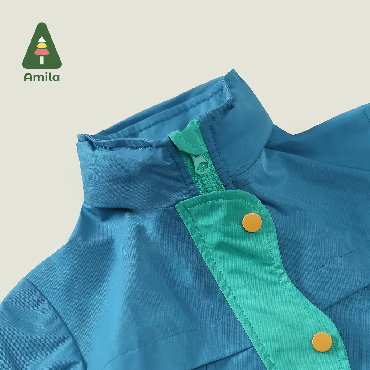 Amila Baby Coat 2023 autunno nuovo caldo e antivento stampa colorata Stand Up Collar ragazze e ragazzi capispalla vestiti per bambini