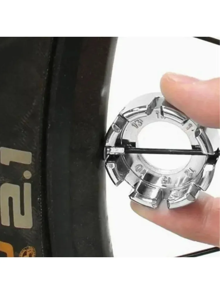 AliExpress NONE Bikersay Bike Wheel Rim Wrench Mini Adjuster Spanner 8 Way Groove Bicycle Spoke Tension Wrench Bike Demolition Axis Repair Tools