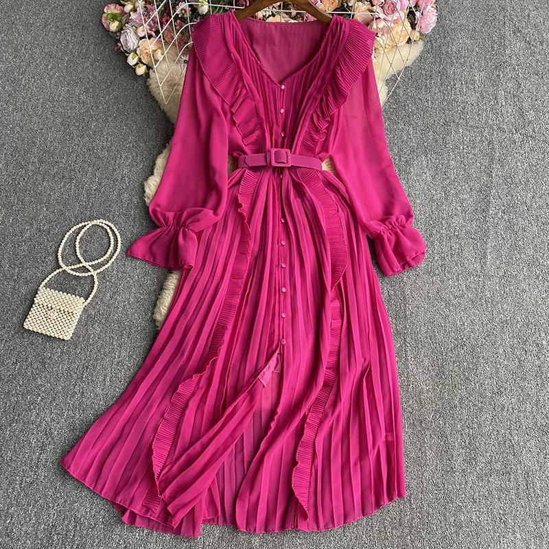 Ladies High Waist Chiffon Bohemian Maxi Dress for Women Summer Fashion Casual Female Party Long Dress Cheap Wholesale BPA1895