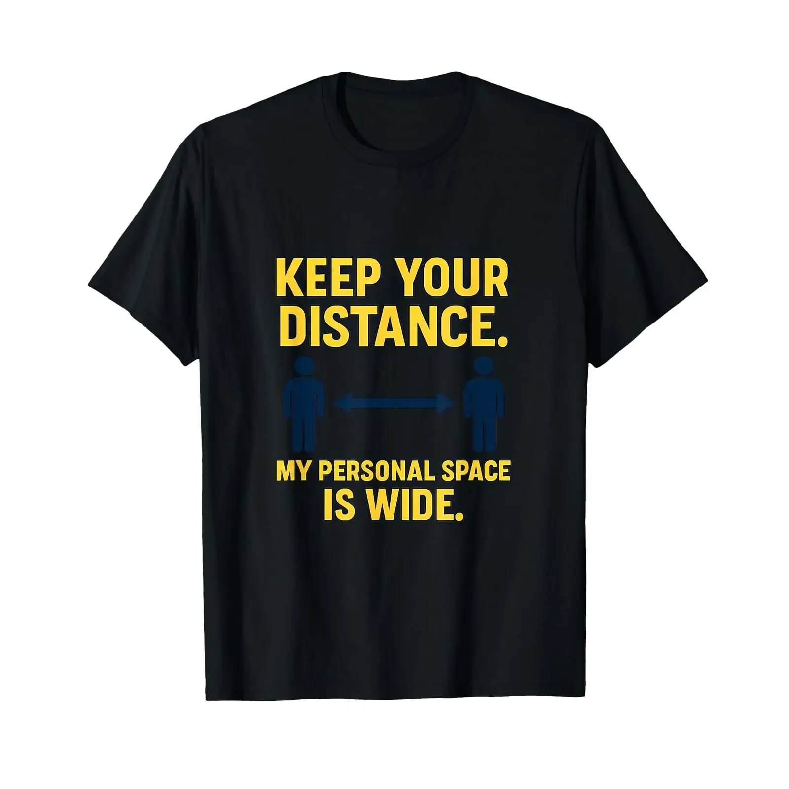 Keep Your Distance Funny Introvert novelty T Shirt vintage Washed fashion Versatile Stylish Top For Everyday Wear homme