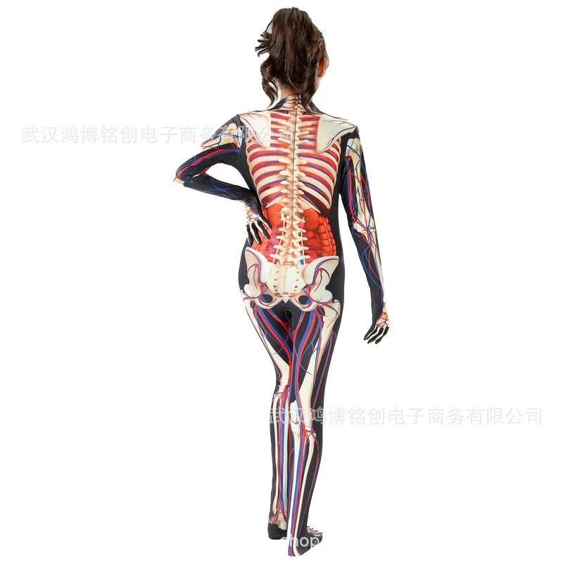 Halloween Carnaval Horror Body Structuur Panty Zombie Patroon Stage Performance Cosplay Schedel
