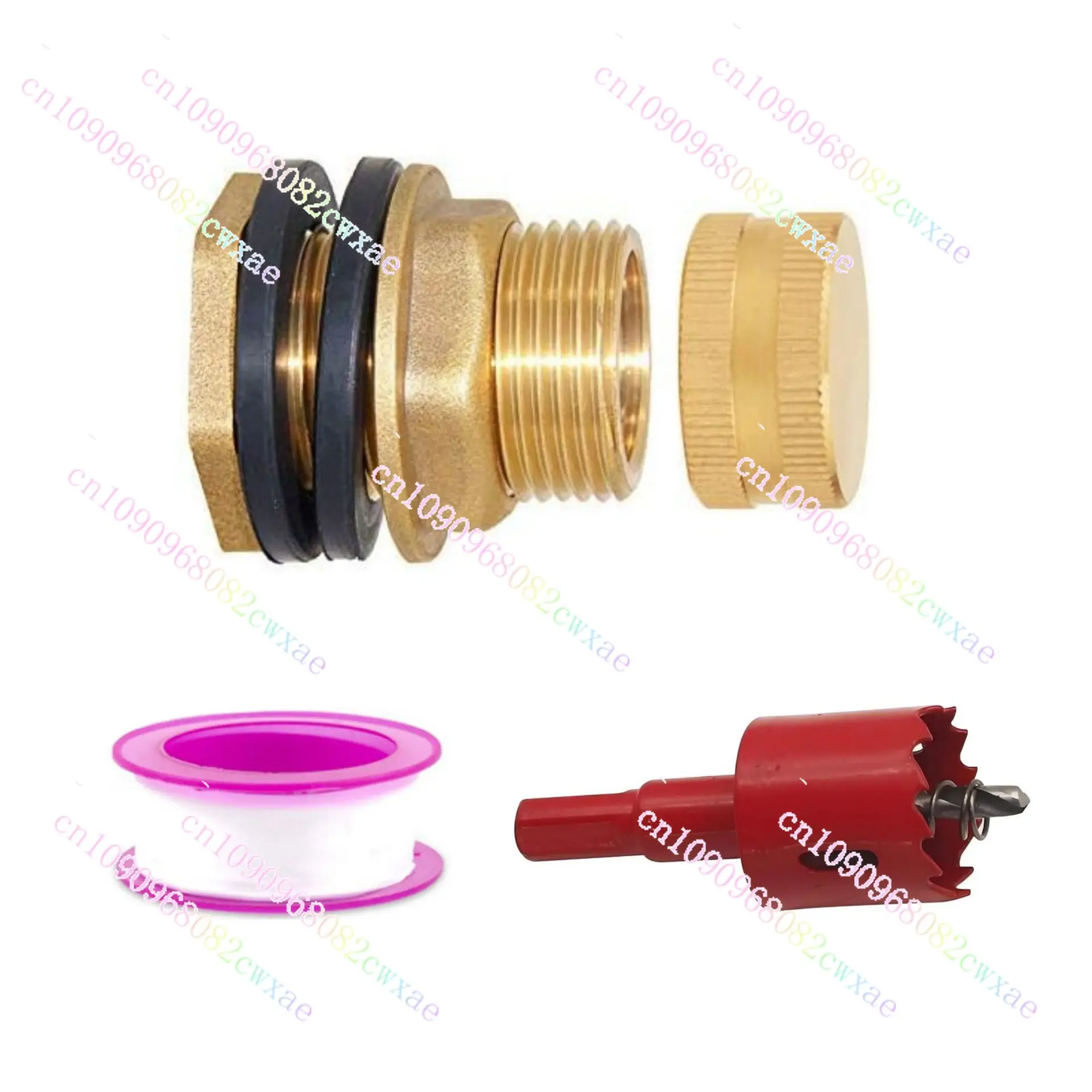 Brass hose baffle joint with plug 1.27 cm female head 1.91 cm GHT