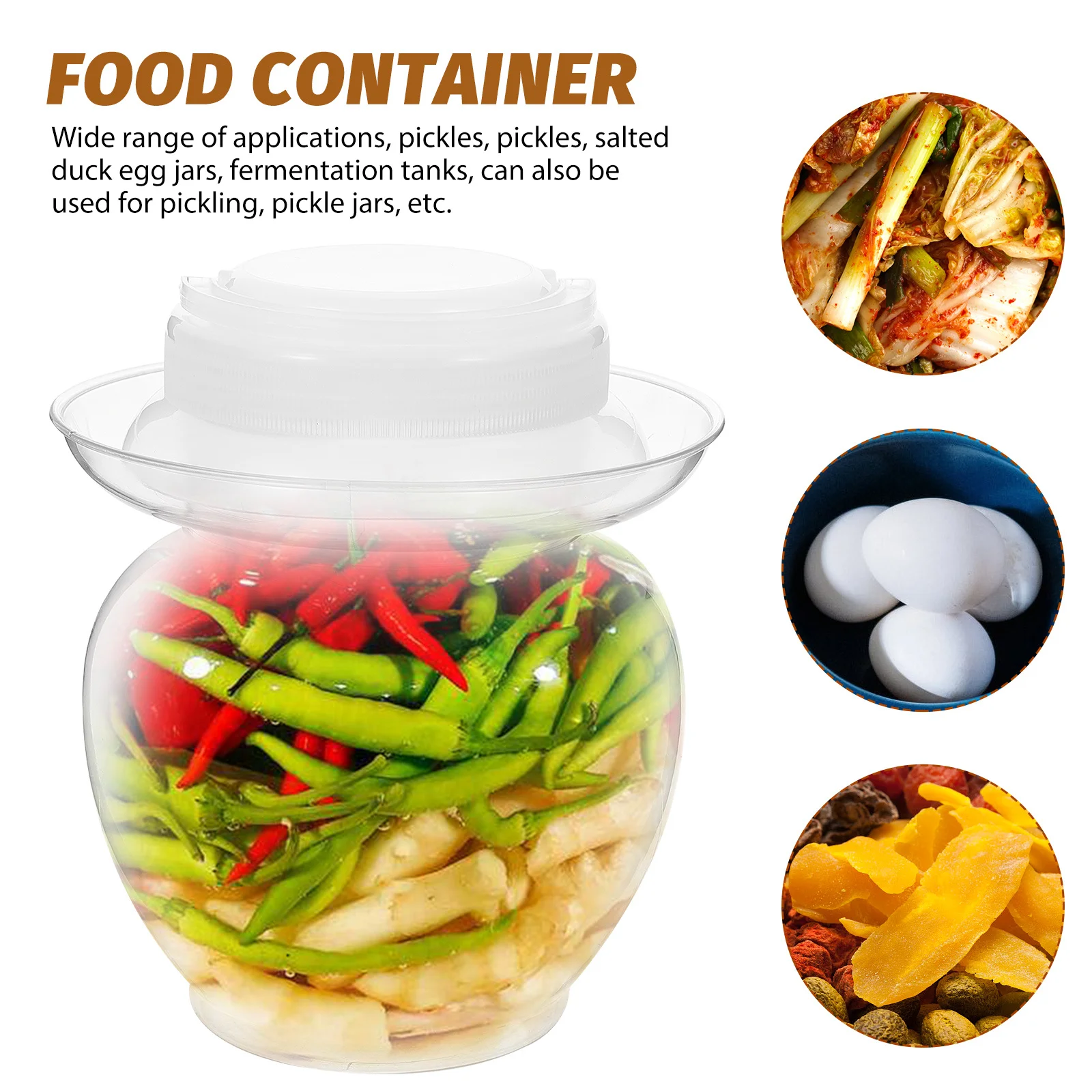

Pickle Storage Jar Kitchen Fermenting Multi-Use Airtight Vegetable Pickling Food Container Clear Sealed Jar Compact and Sturdy