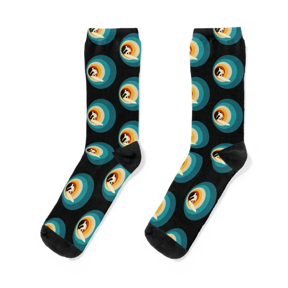 

Surfer Gift Vintage Wave Retro Surfing Surf Beach Socks Rugby Wholesale colored Stockings Designer Man Socks Women's