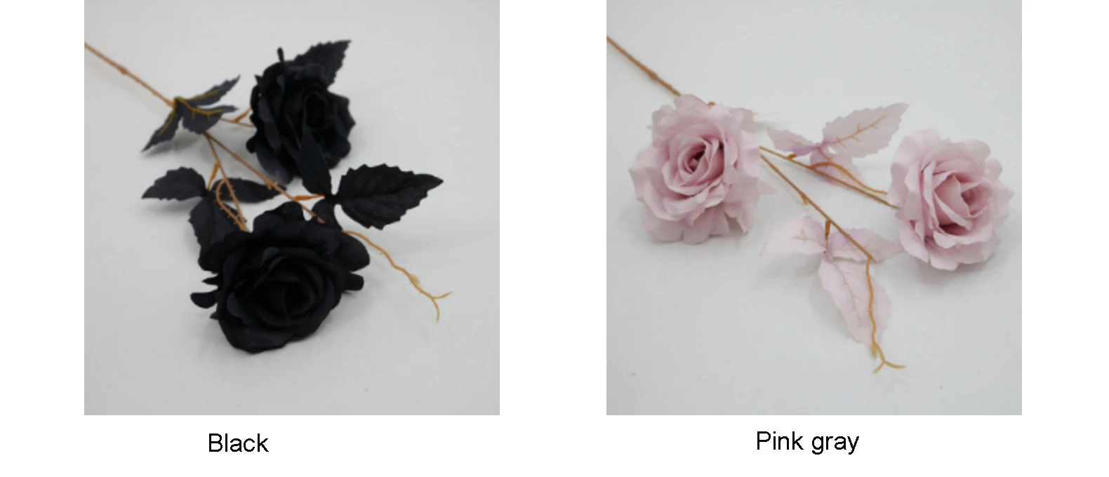 4 Stück Schwarze Rosen Künstliche Blumen Halloween-Dekoration Seidenblumen für Zuhause Hochzeit Party Event Blumenarrangement Kunstrosen – Detail 11