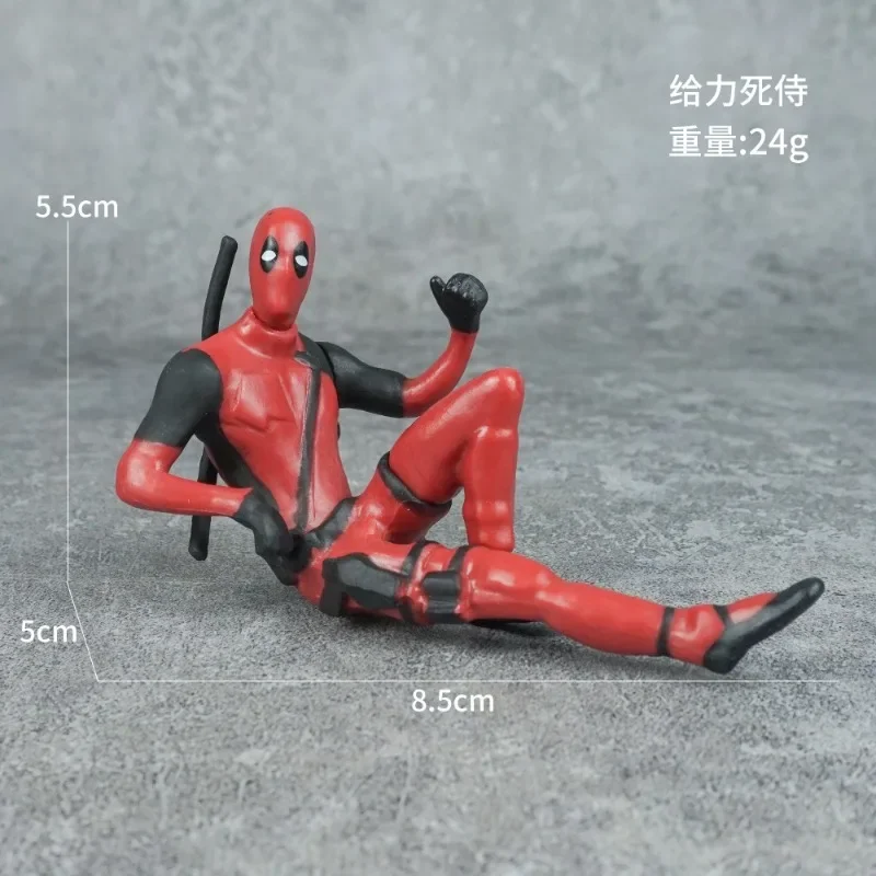 Marvel Anime Figure Deadpool Butter Statue, PVC, Mignon, Accessoires d'intérieur de voiture, Chambre, Bureau, Ornement, Jouets pour enfants, Cadeaux de Noël