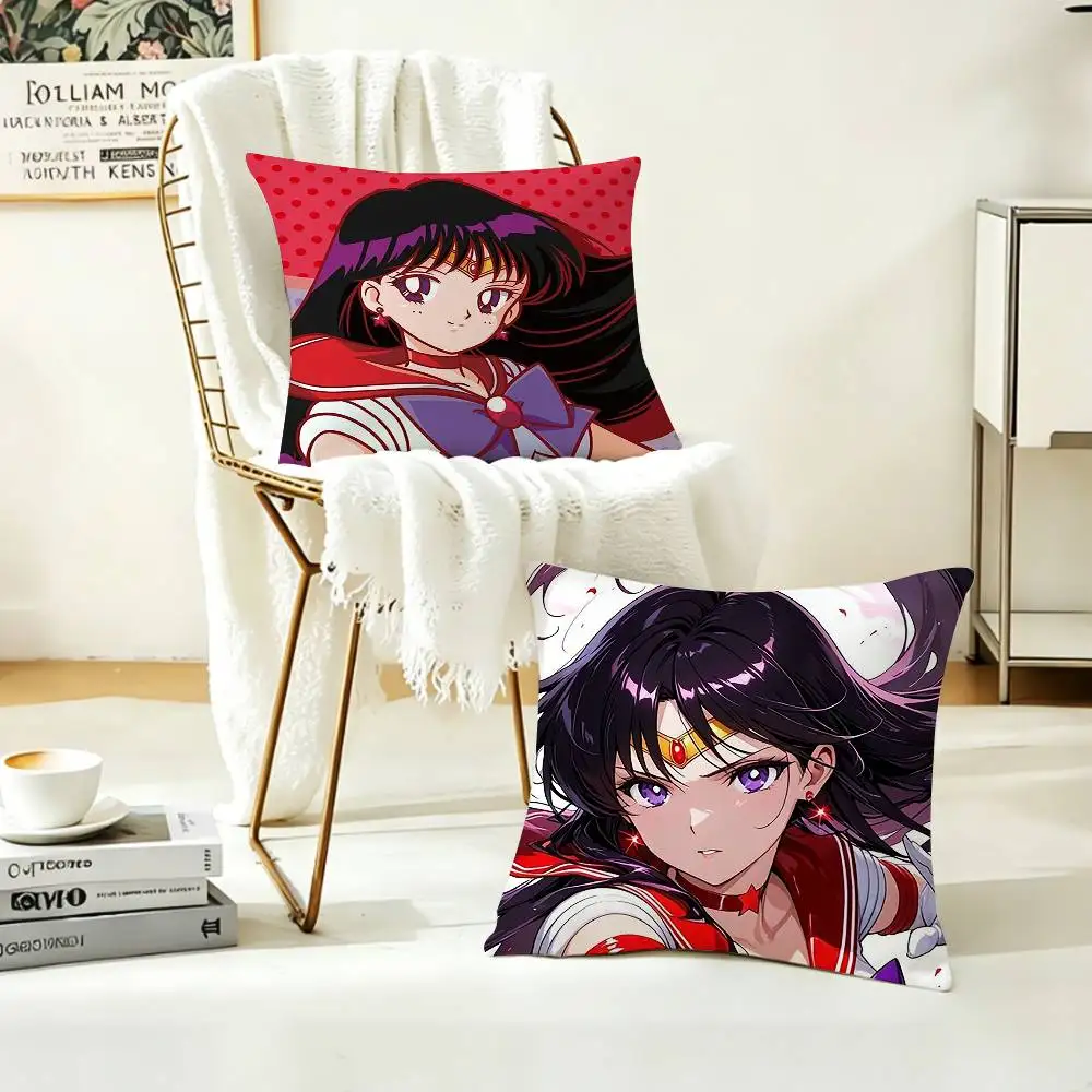CUTE R-Rei Hino Sailor Mars  Pillow Case Pattern Printed Pillowcase For Living Room Sofa Cushion Cover