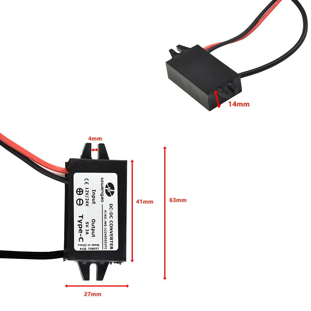 New High Quality Industrial Grade Step Down Converter Step Down Converter Supply Charger 12V/24V DC 60g 8-32V DC IP68