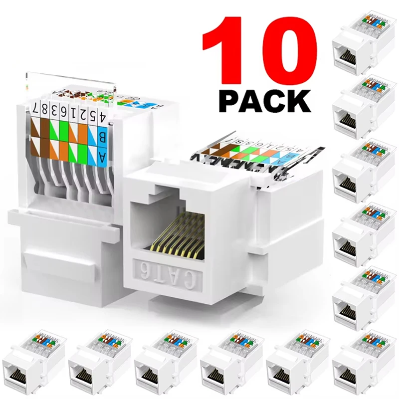 CAT6 Crystal Head Ethernet Internet Lan Cable Punch Down Connector Wall Adapter For Lan Cable Connector Cable Patch Panel Parts
