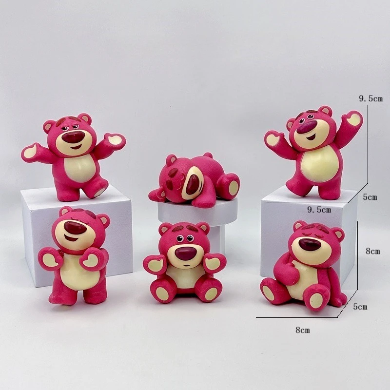 6 pièces/lot Toy Story3 Lotso fraise ours figurine jouets statue collection modèle décoration de la maison enfants cadeau