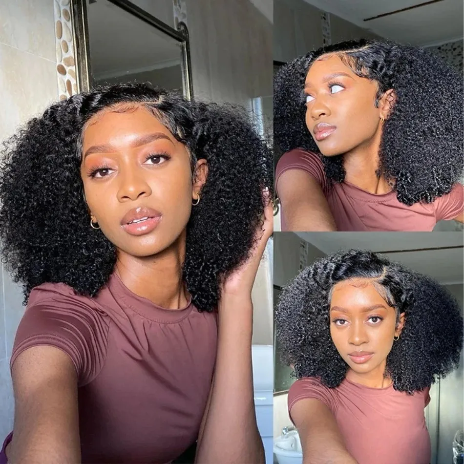 13x4 Transparent Lace Frontal Wig With Baby Hair Short Bob Water Wave Human Hair Wigs Brazilian Remy Lace Front Wigs for Women