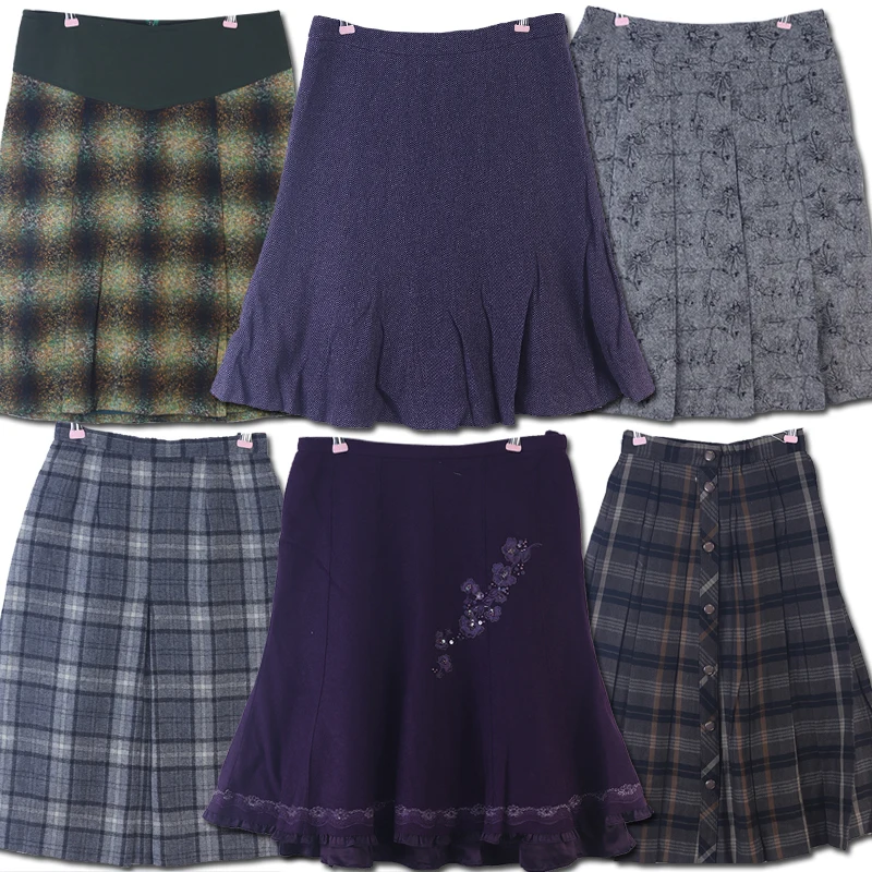 

Винтажная японская юбка-рыбий хвост с завышенной талией, А-силуэт, облегающая, универсальная, из шерстяной смеси с полиэстером, для повседневной носки