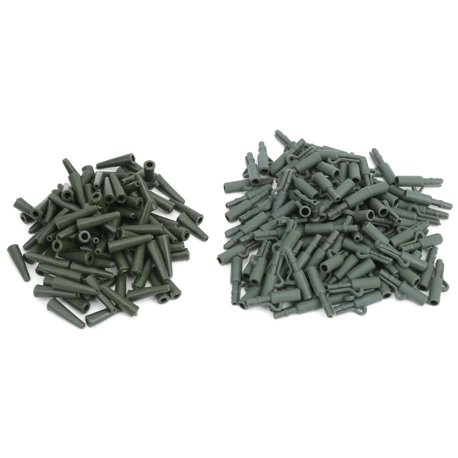 35MM Carp Fishing Rig Sleeves with Clips 100pcs Anti-Tangle Safety Connectors Tackle Accessories for Pesca Fishing