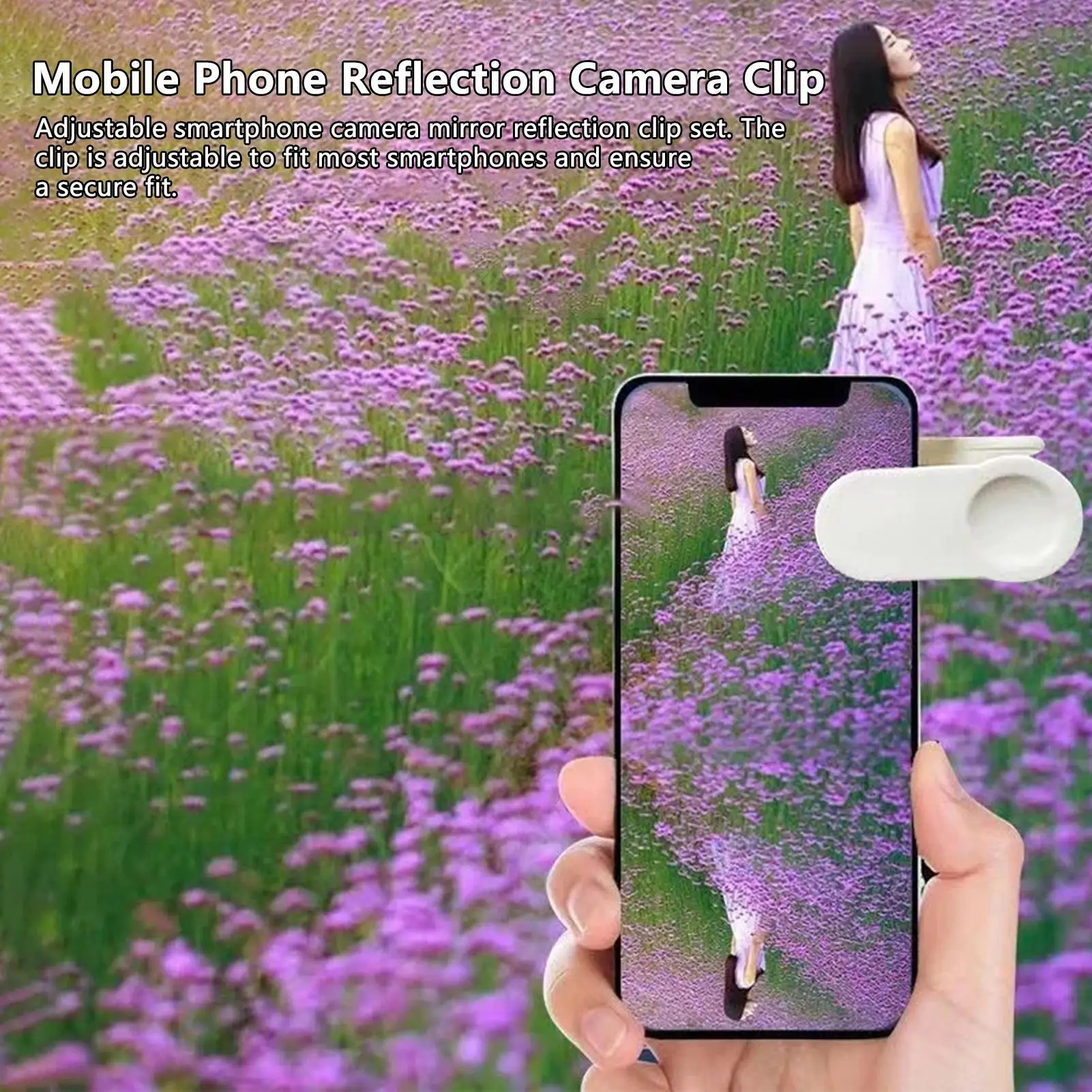 

Universal Smartphone Camera Mirror Reflection Clip Kit With Selfie Reflector Adjustable Mobile Phone Lens Mirror Clip