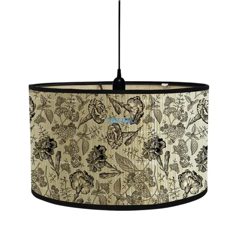 E15A Removable Bamboo Hanging Light Shade Quick Setup Plant Theme Lights Cover Easy Mounting Suitable for Modern Interiors