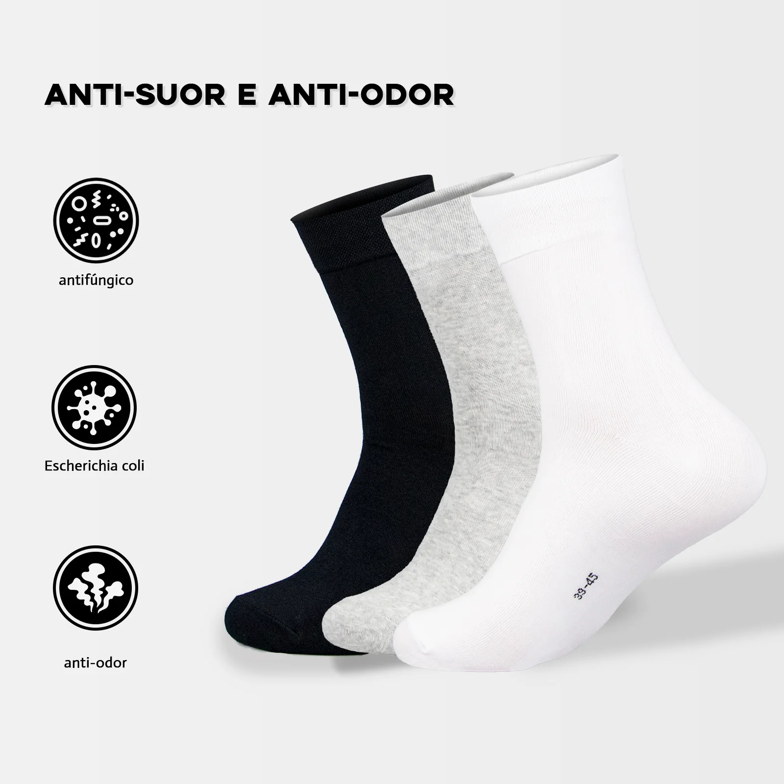 Calcetines largos Unisex Kit6 para adultos, medias de algodón puro, antibacterias, prevención de olores, absorción del sudor, transpirables, envío gratis