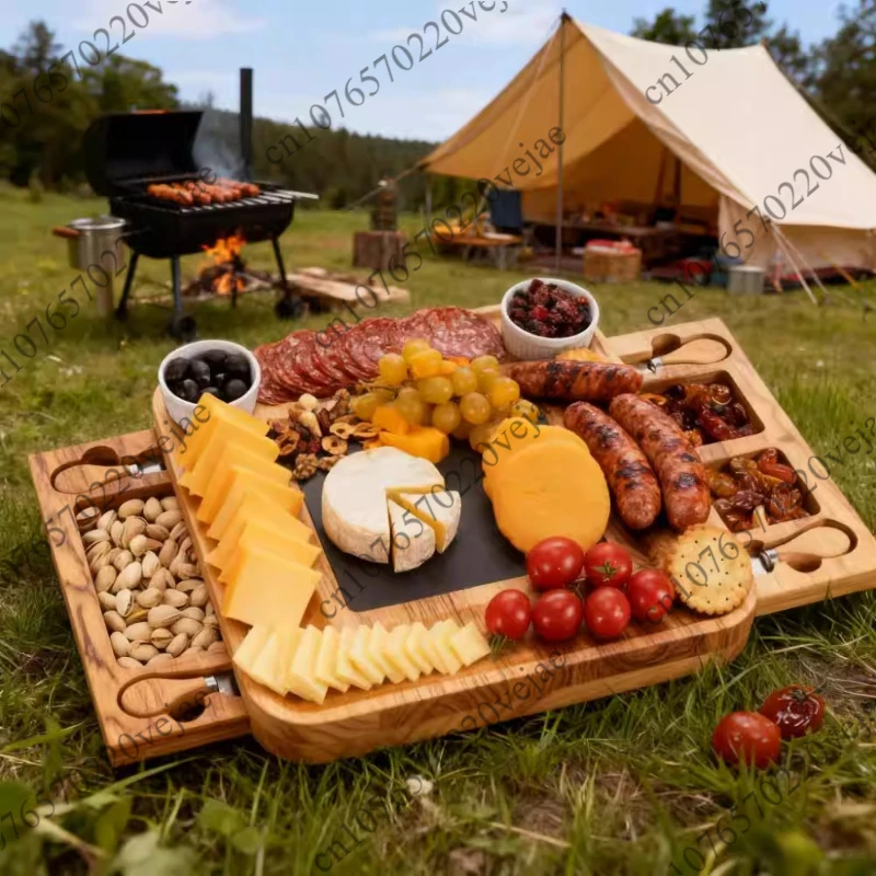 Drawer tray knife set Bamboo cutting board Spot household cheese cutting board set