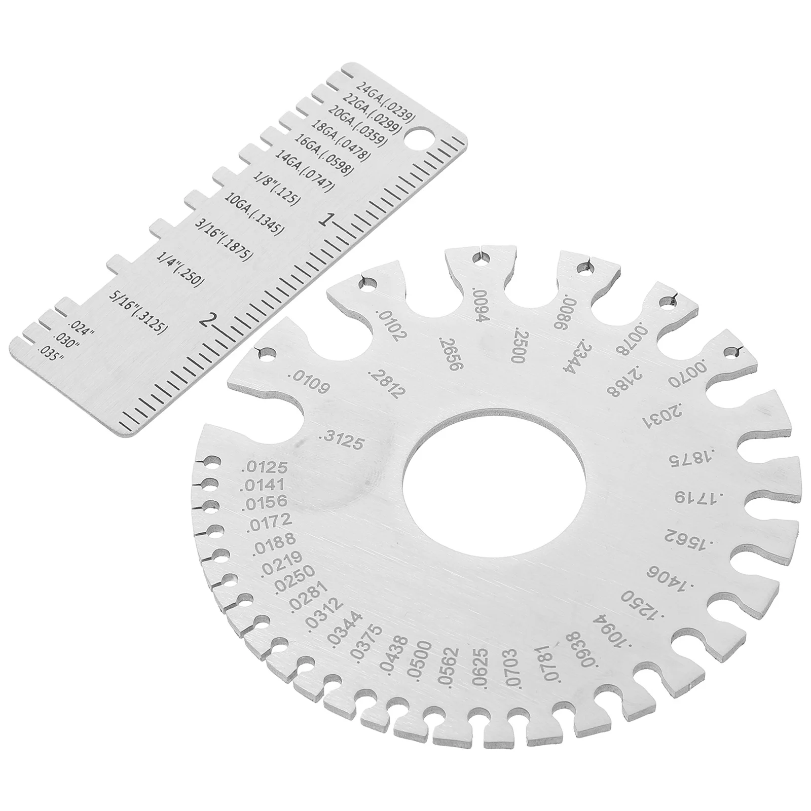 

2Pcs Stainless Steel Wire Gauge Tool for Welding Thickness Measurement Precise Dual Sided Round Design Metalworking