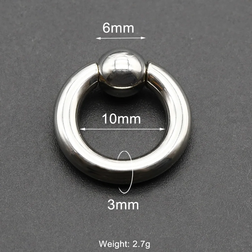 Captive Spring Bead Ring for Septum Piercing
