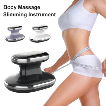 Radio frequency body slimming machine fat burner slim shaping device LED light lose weight cellulite massager black white