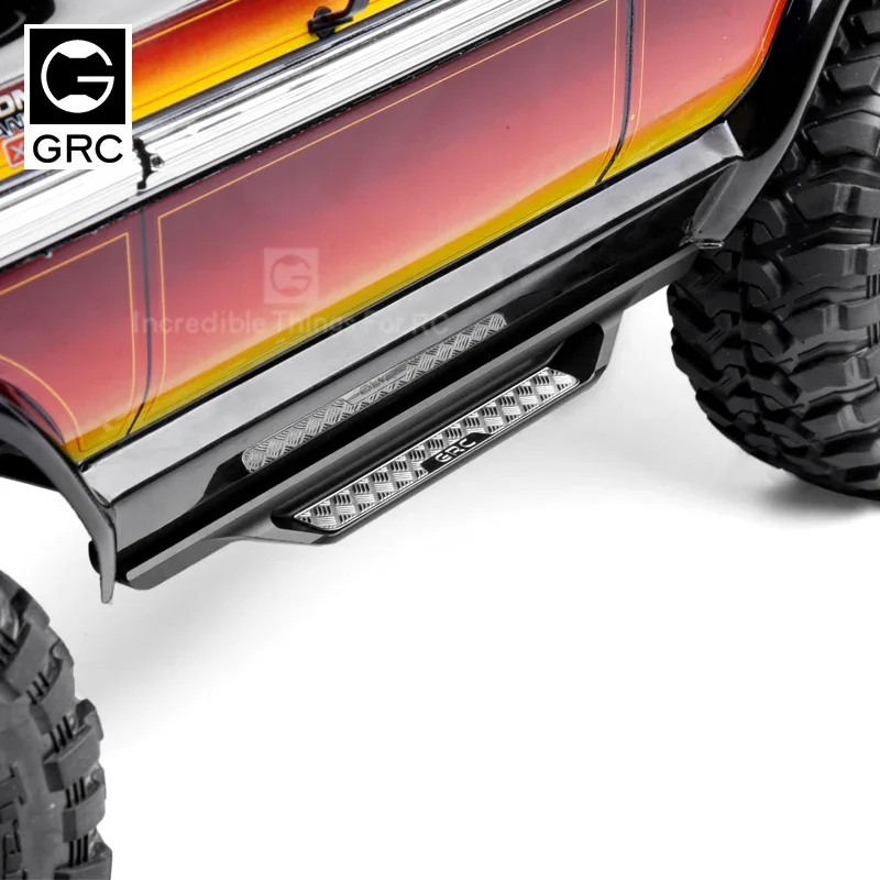 GRC Aluminum Rock Sliders Side Bumper Pedal for TRX4 Bronco Defender TACTICALUNIT #8219 Upgrade Option Parts#GAX0102BS/BB