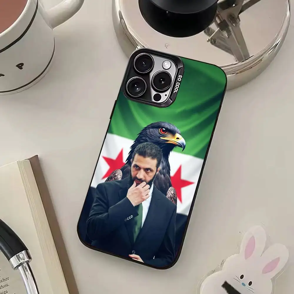Casing HP Warna-warni Perak Bertuliskan Bendera Suriah Ahmed Al Sharaa Untuk iPhone 17 16 15 14 13 12 11 Plus Pro Max Plus