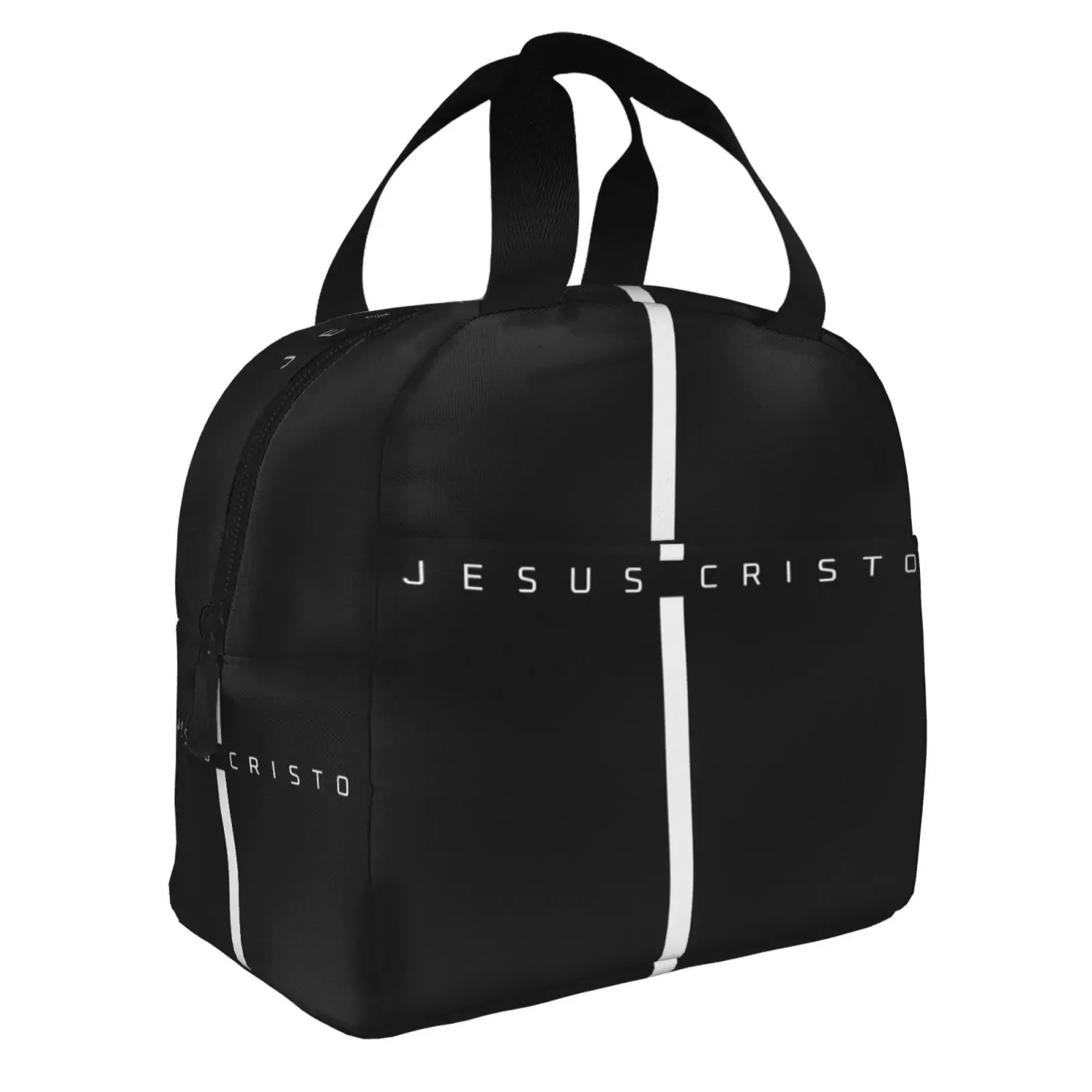 Jesus Christ Cross Print Insulated Lunch Bag The Nightmare Before Christmas Portable Thermal Cooler Lunch Box Container Tote Bag