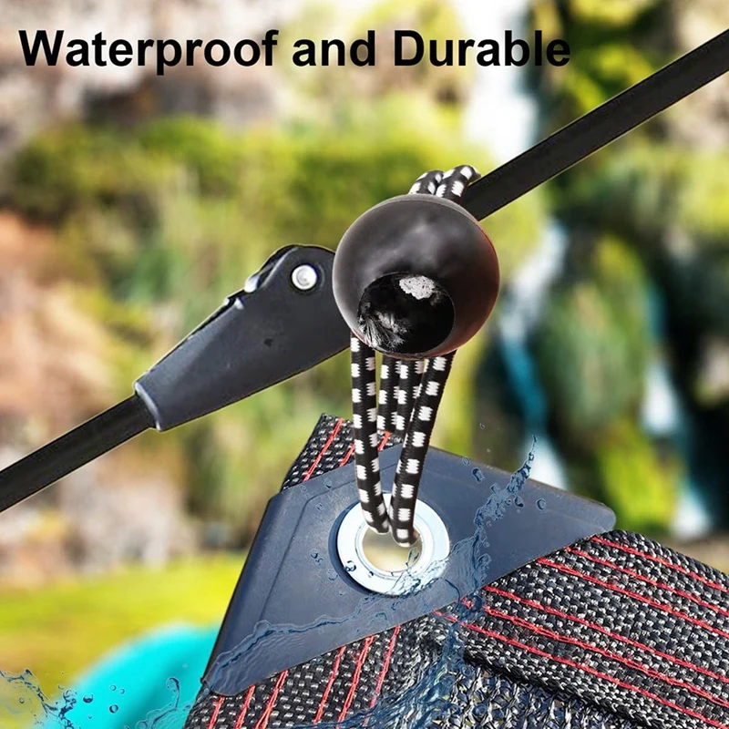 50 PCS 6Inch Tarpaulin Bungee Balls Black Rubber Small Bungee Cords Heavy Duty, Short Elastic Flag Bungees image 3
