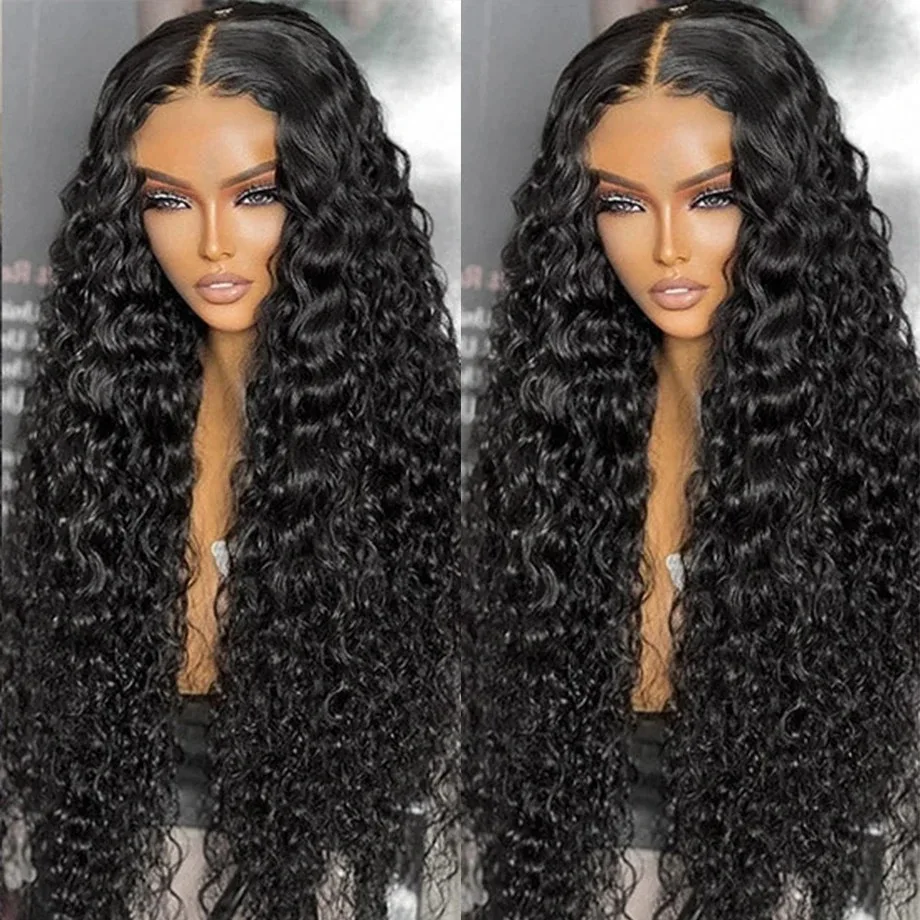 Deep Wave Frontal Wigs 13x6 HD Lace Transparent Frontal Wig 30 Inch 13X4 Deep Curly Lace Front Wig Human Hair Lace Frontal Wig